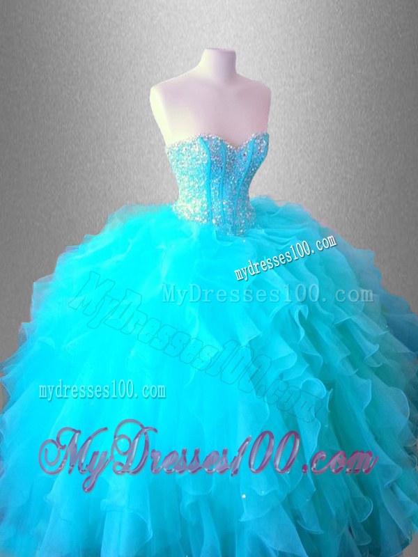 2016 Popular Sweetheart Quinceanera Dresses with Beading and Ruffles