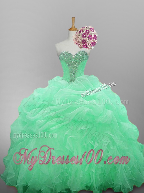 2016 Romantic Sweetheart Quinceanera Dresses with Beading and Ruffles