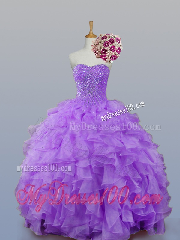 2016 Sweetheart Quinceanera Dresses with Beading and Ruffles