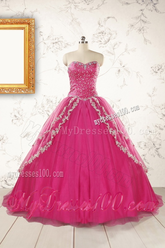 2016 Sweetheart Sweep Train Trendy Quinceanera Dresses with Sequins and Appliques