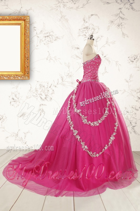 2016 Sweetheart Sweep Train Trendy Quinceanera Dresses with Sequins and Appliques