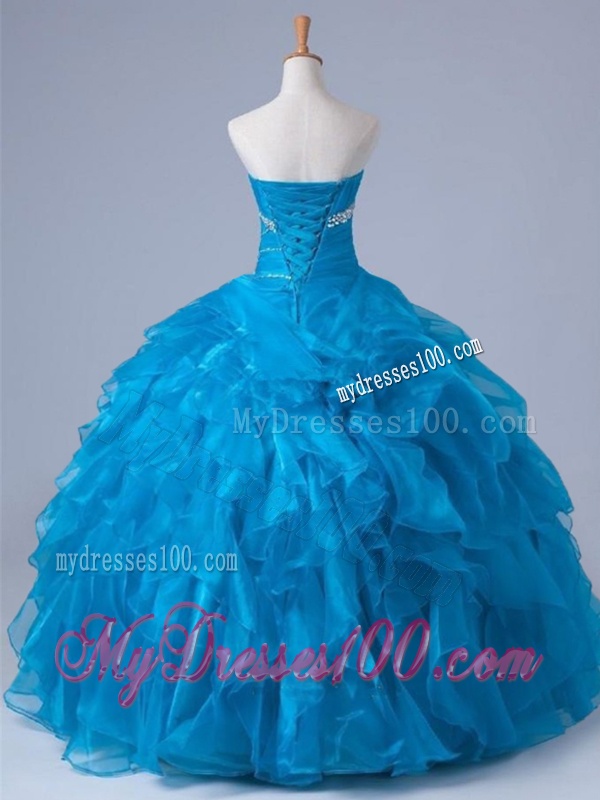 Beading and Ruffles Strapless Quinceanera Dresses for 2016