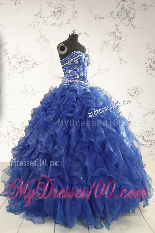 Beautiful Beading and Ruffles Quinceanera Dresses in Royal Blue