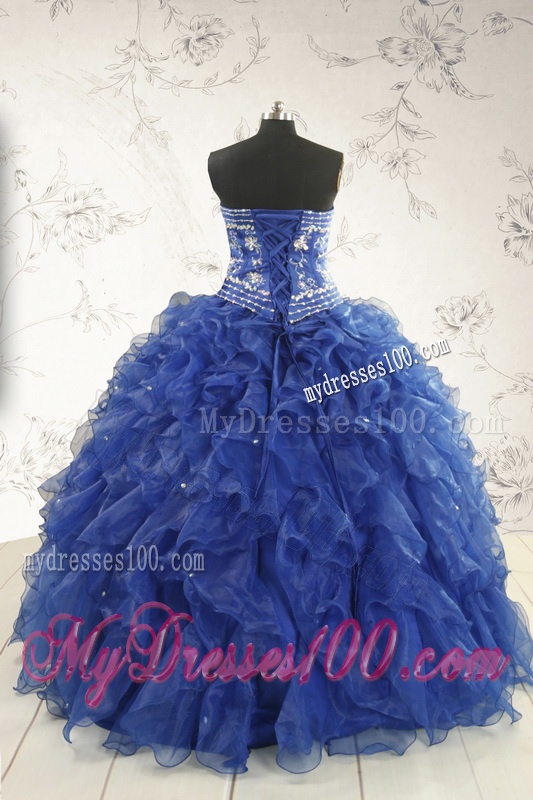 Beautiful Beading and Ruffles Quinceanera Dresses in Royal Blue