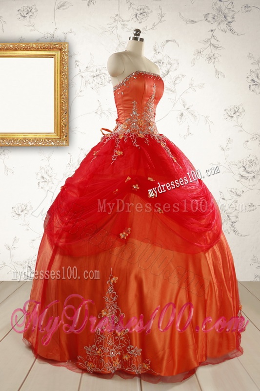 Beautiful Strapless Sweet 16 Dresses with Appliques