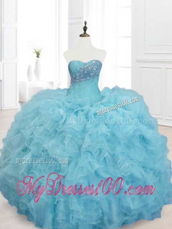 Cheap Ball Gown Sweet 15 Dresses with Beading and Ruffles