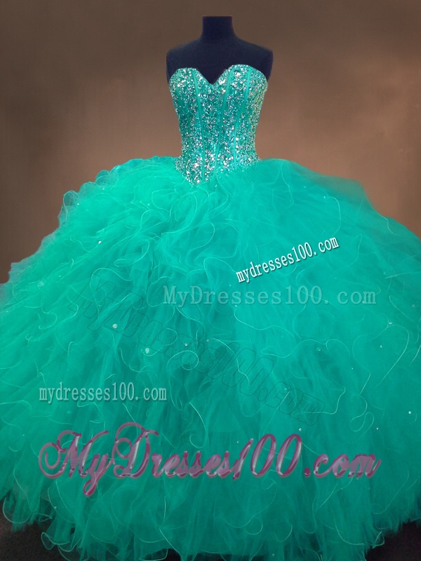 Cheap Sweetheart Ball Gown Sweet 16 Dresses in Turquoise