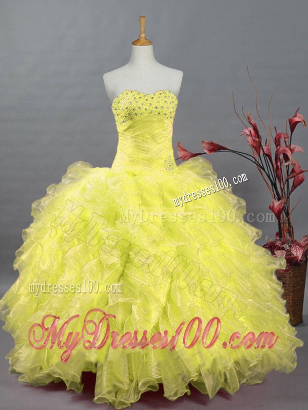 Elegant Sweetheart Quinceanera Dresses with Beading and Ruffles for 2016