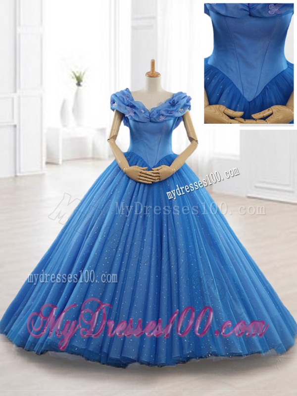 Exclusive Appliques Off the Shoulder Sweet 16 Dresses in Blue