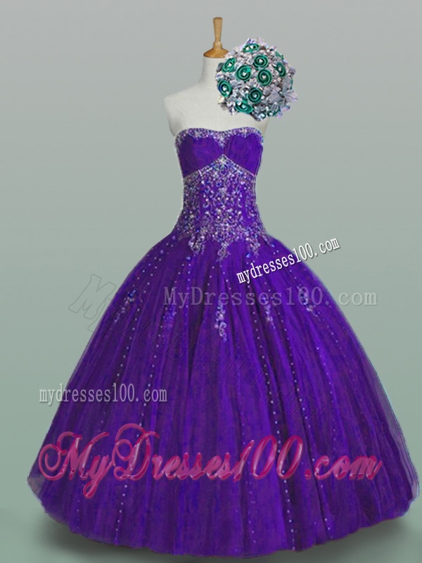 Flirting Strapless Quinceanera Dresses with Beading and Appliques