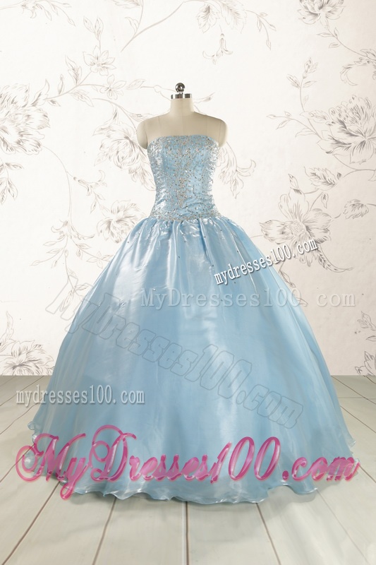 New Style 2016 Strapless Sweet 15 Dresses with Beading