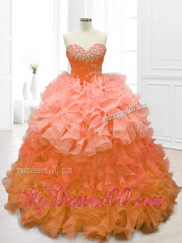New Style Sweetheart Quinceanera Gowns with Beading and Ruffles