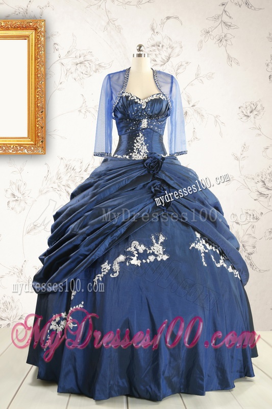Perfect Sweetheart Navy Blue Quinceanera Dresses with Wraps
