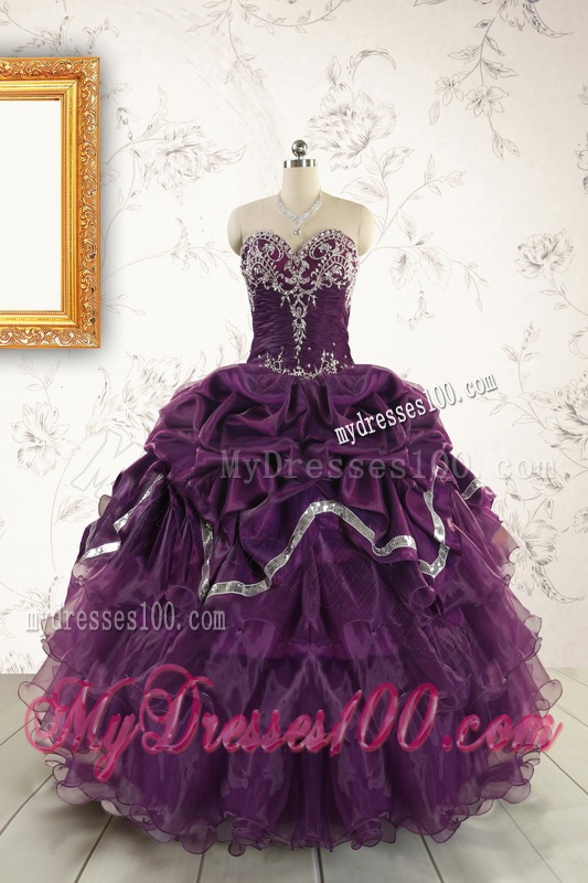 Pretty Purple Quinceanera Dresses with Appliques For 2016