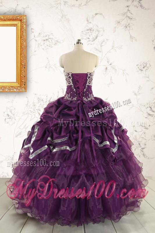 Pretty Purple Quinceanera Dresses with Appliques For 2016