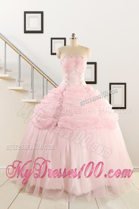 Pretty Strapless Quinceanera Dresses with Beading and Pick Ups