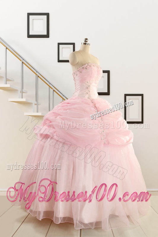 Pretty Strapless Quinceanera Dresses with Beading and Pick Ups
