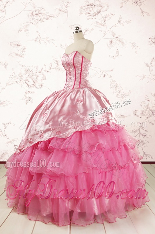 Pretty Sweetheart Quinceanera Dresses with Embroidery for 2016