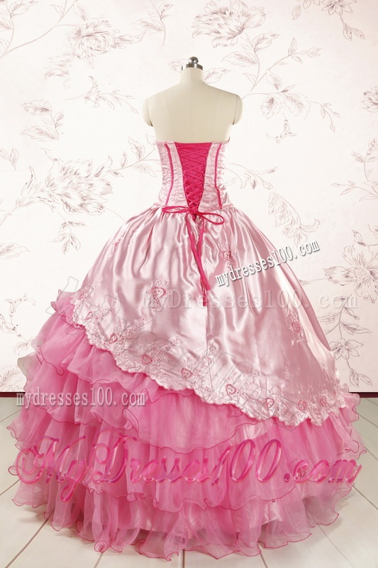 Pretty Sweetheart Quinceanera Dresses with Embroidery for 2016