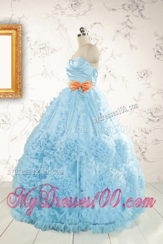 Unique Beading Aqua Blue Quinceanera Dresses for 2016