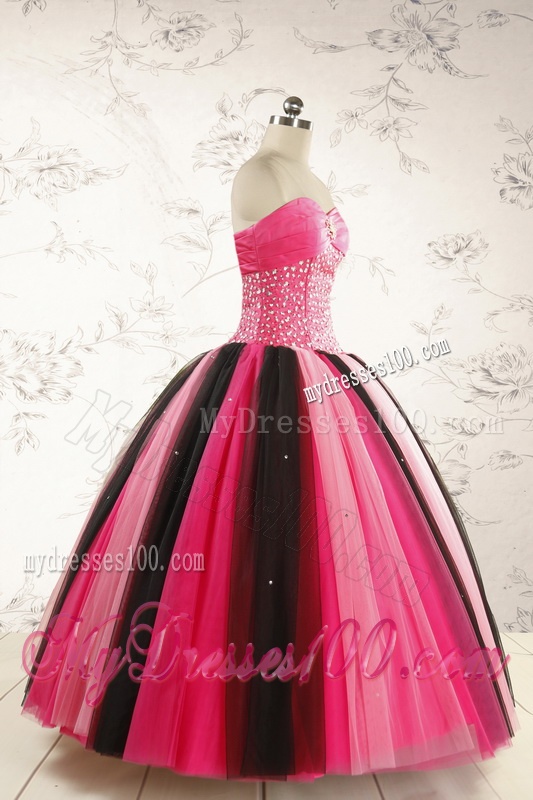 Unique Multi-color 2016 Quinceanera Dresses with Beading