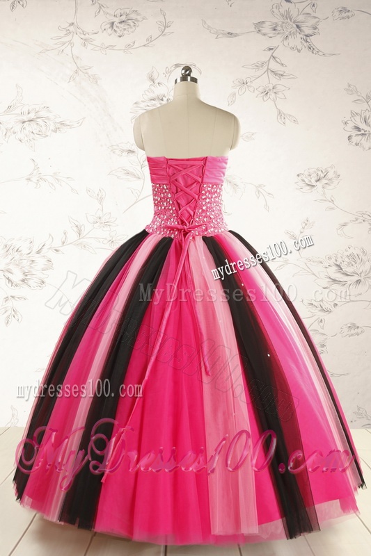 Unique Multi-color 2016 Quinceanera Dresses with Beading