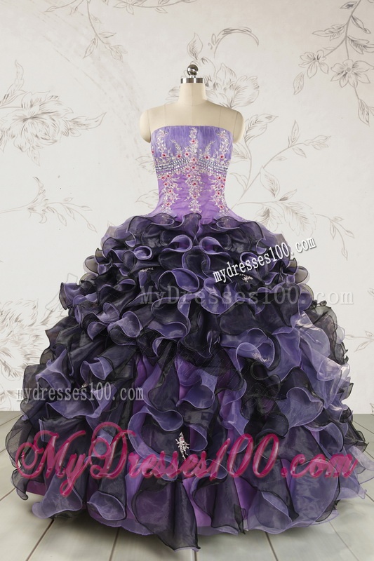 Unique Multi-color Quinceanera Dresses with Beading and Ruffles