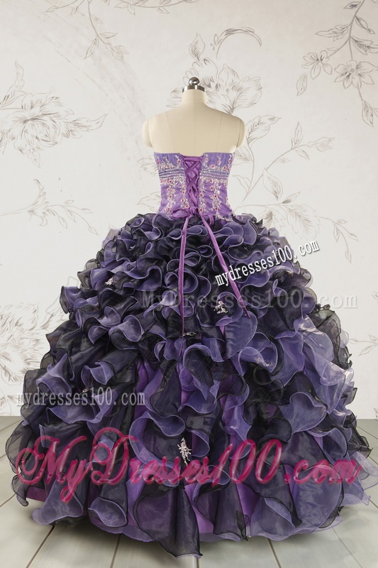 Unique Multi-color Quinceanera Dresses with Beading and Ruffles