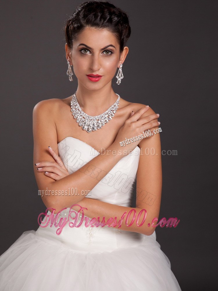 Artistic Rhinestone Alloy Necklace And Earring Set