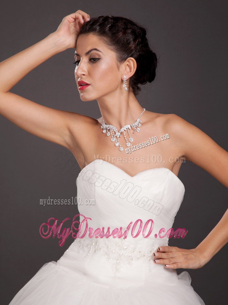 Glittering Ladies Alloy Necklace and Earrings Jewelry Set