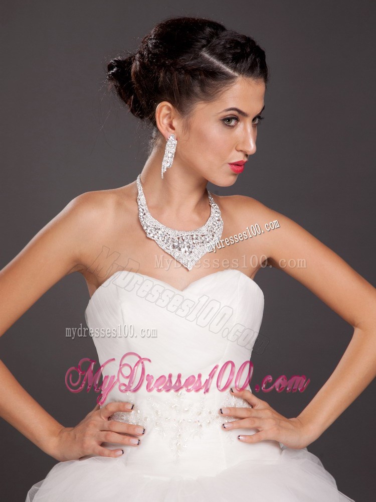 Gorgeous Alloy Crystal Bridal Jewelry Set Including Necklace With Earrings