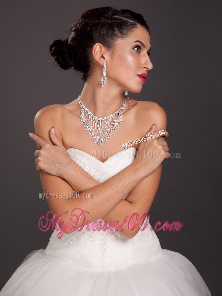 Gorgeous Imitation Pearl Bridal Jewelry Set Including Necklace With Earrings