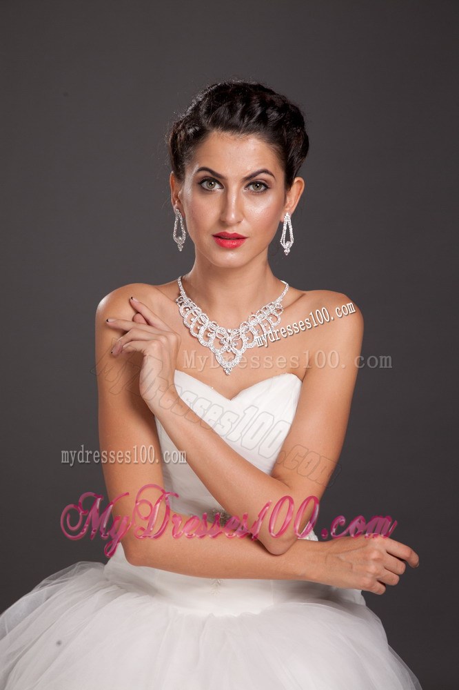 Gorgeous Imitation Pearl Bridal Jewelry Set Including Necklace With Earrings