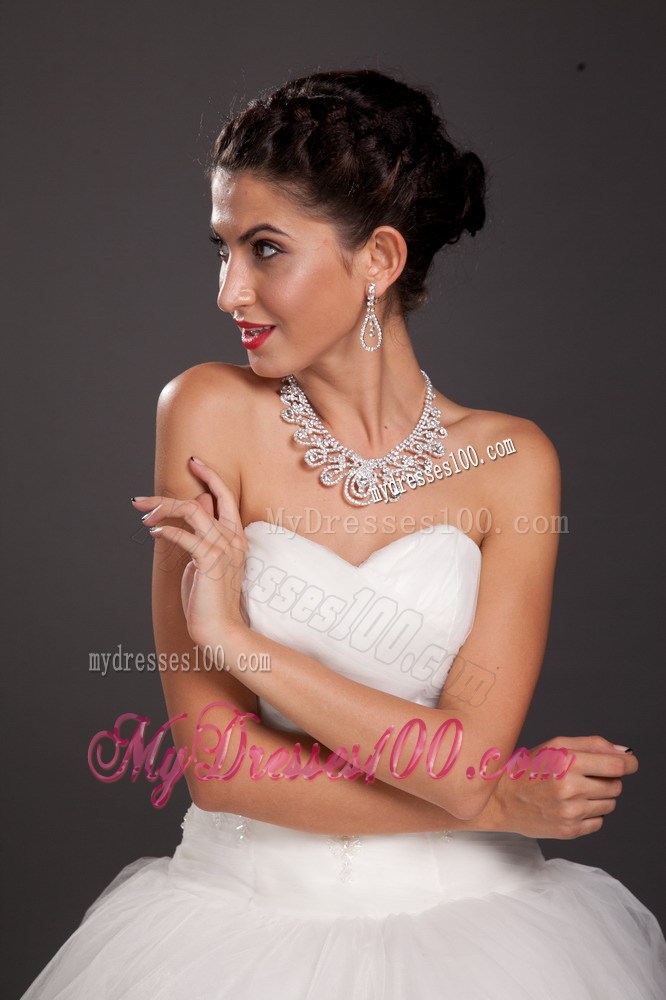 Ivory Imitation Pearl Two Pieces Ladies Necklace and Earrings Jewelry Set