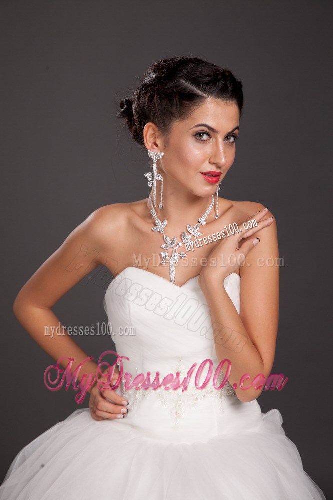 Luxurious Alloy Crystal Necklace And Earring Set