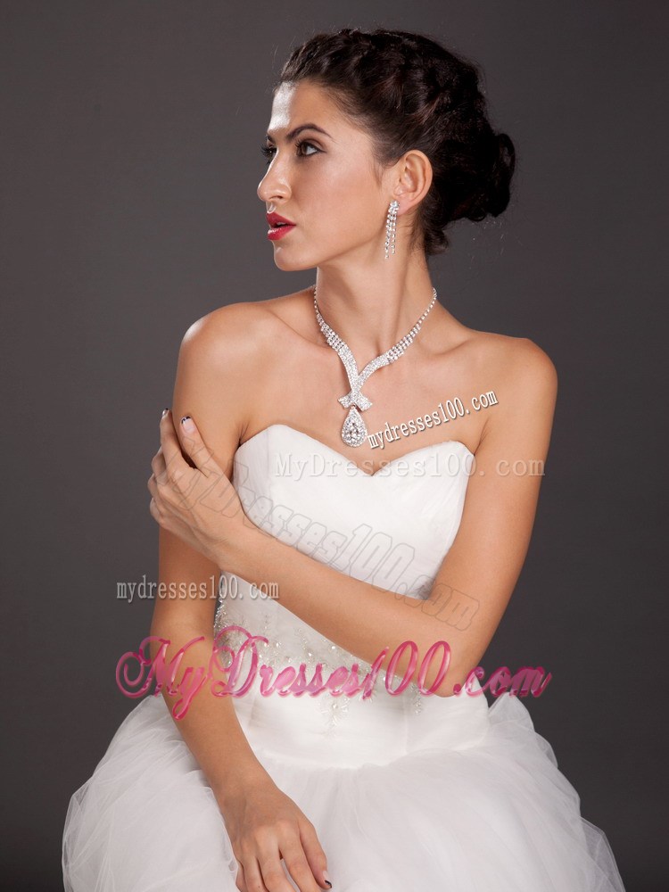 Shining Alloy Crystal Jewelry Set Including Necklace And Earrings