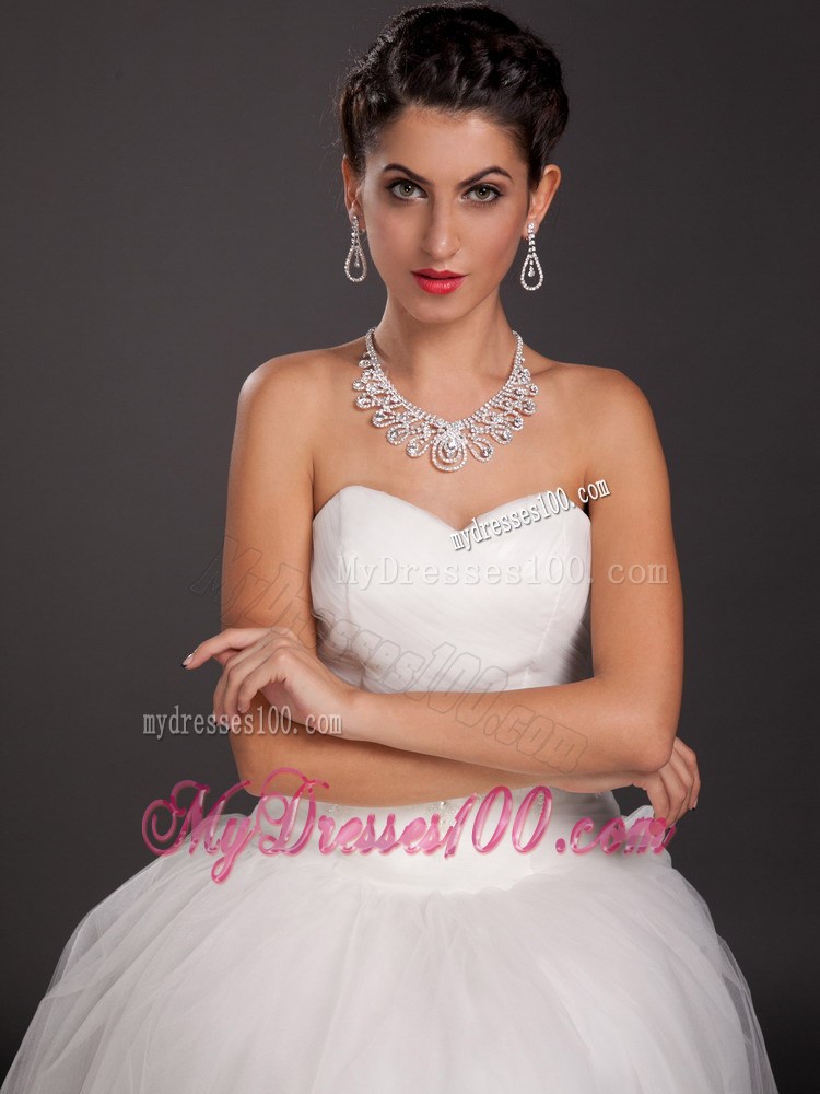 Shining Crystal Alloy Plated Wedding Jewelry Set Including Necklace And Earrings