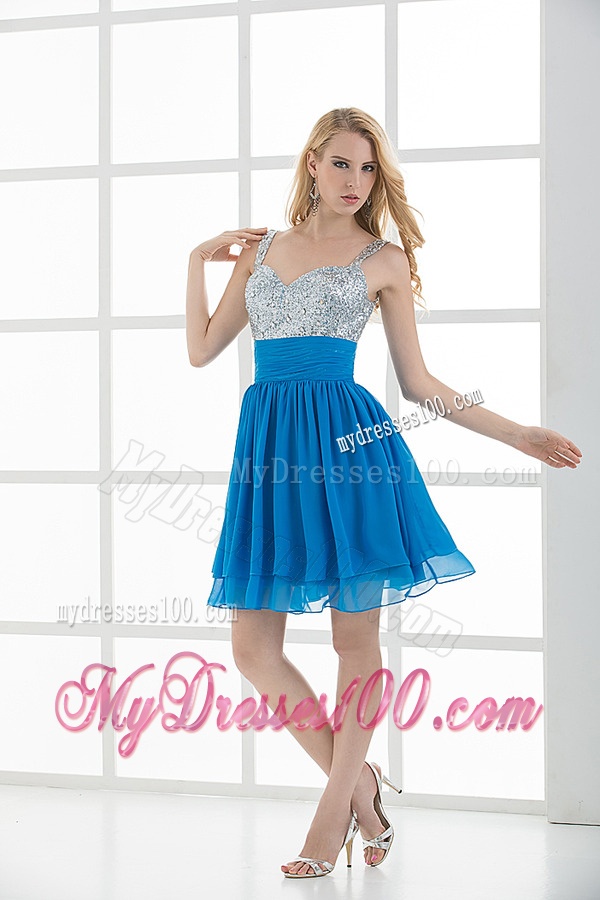 A-line Straps Sleeveless Beading and Ruching Evening Dress
