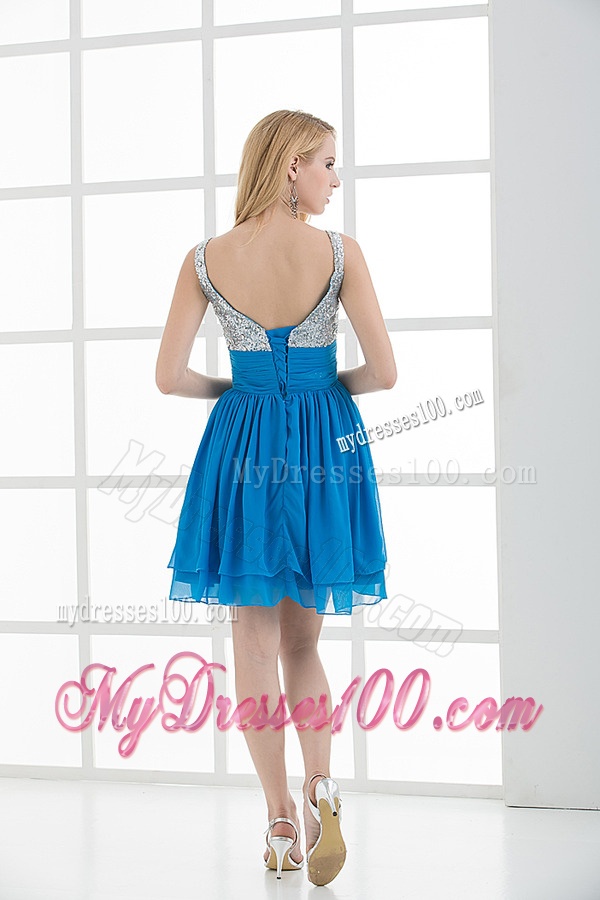A-line Straps Sleeveless Beading and Ruching Evening Dress
