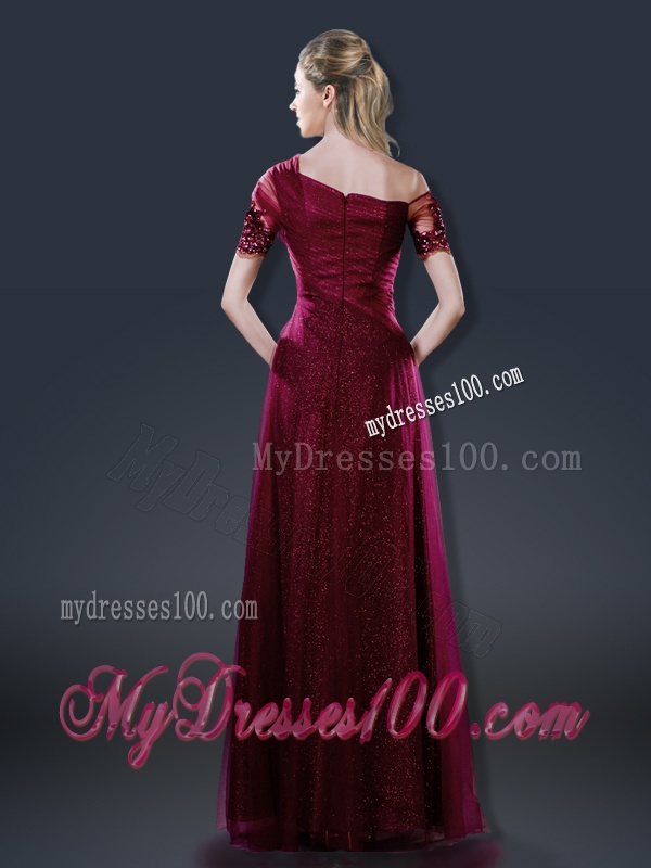 Perfect Empire Appliques Evening Dresses with Asymmetrical Neckline