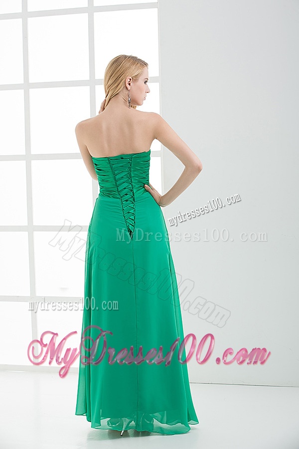 Empire Turquoise Sweetheart Floor-length Beading Evening Dress