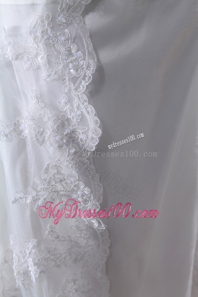 Autumn Sweetheart Lace Floor-length Wedding Dress with Cutout and Ruches
