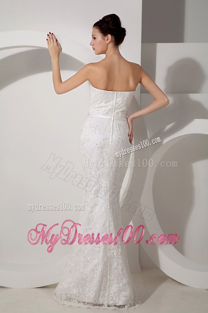 Sweetheart Lace Flowers Trumpet Bridal Gowns with Half Sleeves Jacket