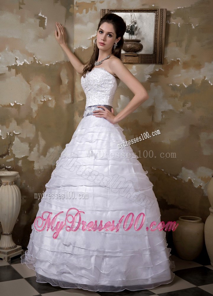 Ostentatious White Wedding Dress Sweetheart Strapless Floor-length