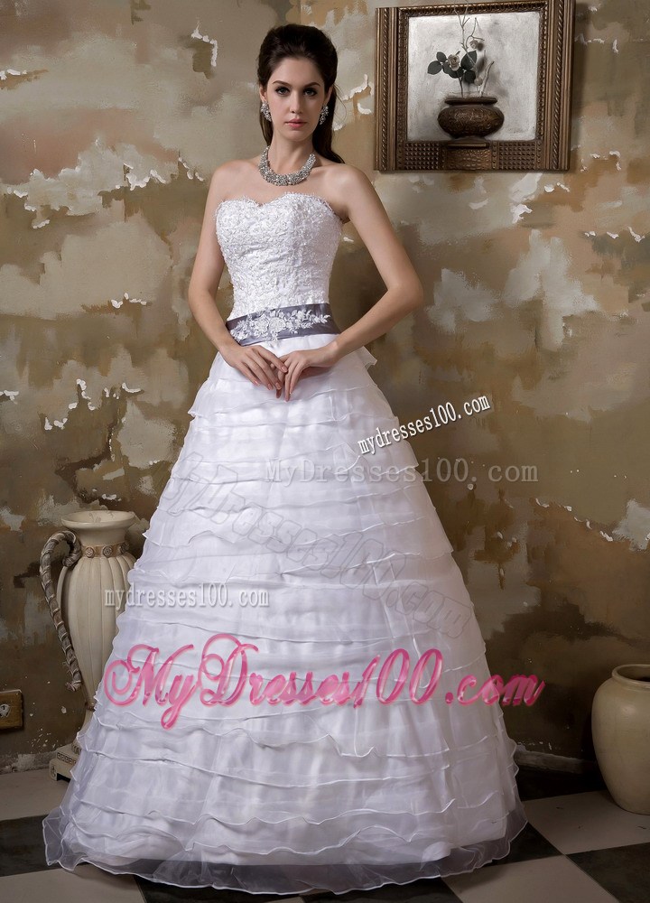 Ostentatious White Wedding Dress Sweetheart Strapless Floor-length