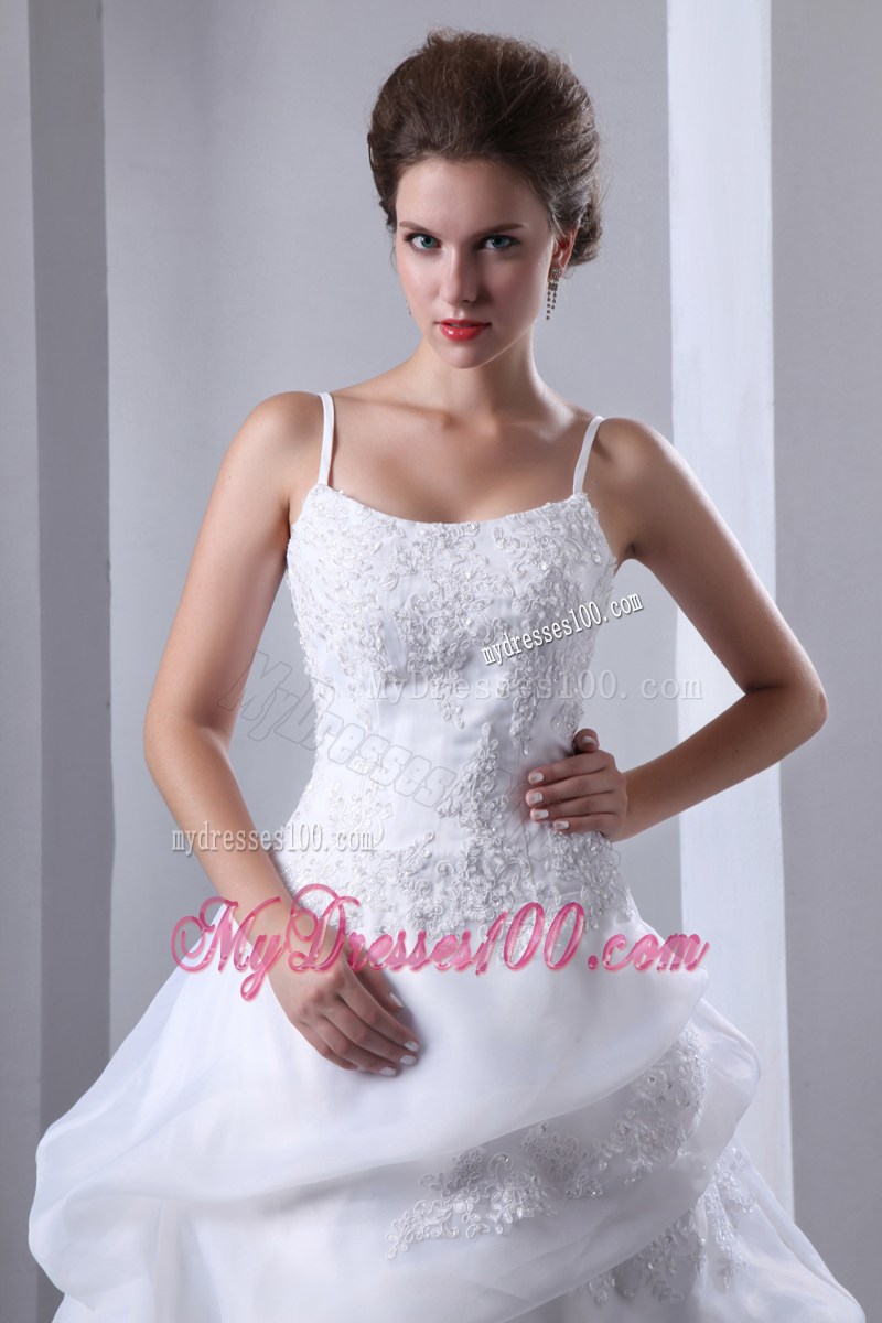 Puffy Pick-ups Jewelry and Appliques Court Train Wedding Dresses