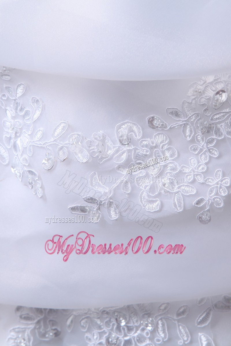 Puffy Pick-ups Jewelry and Appliques Court Train Wedding Dresses