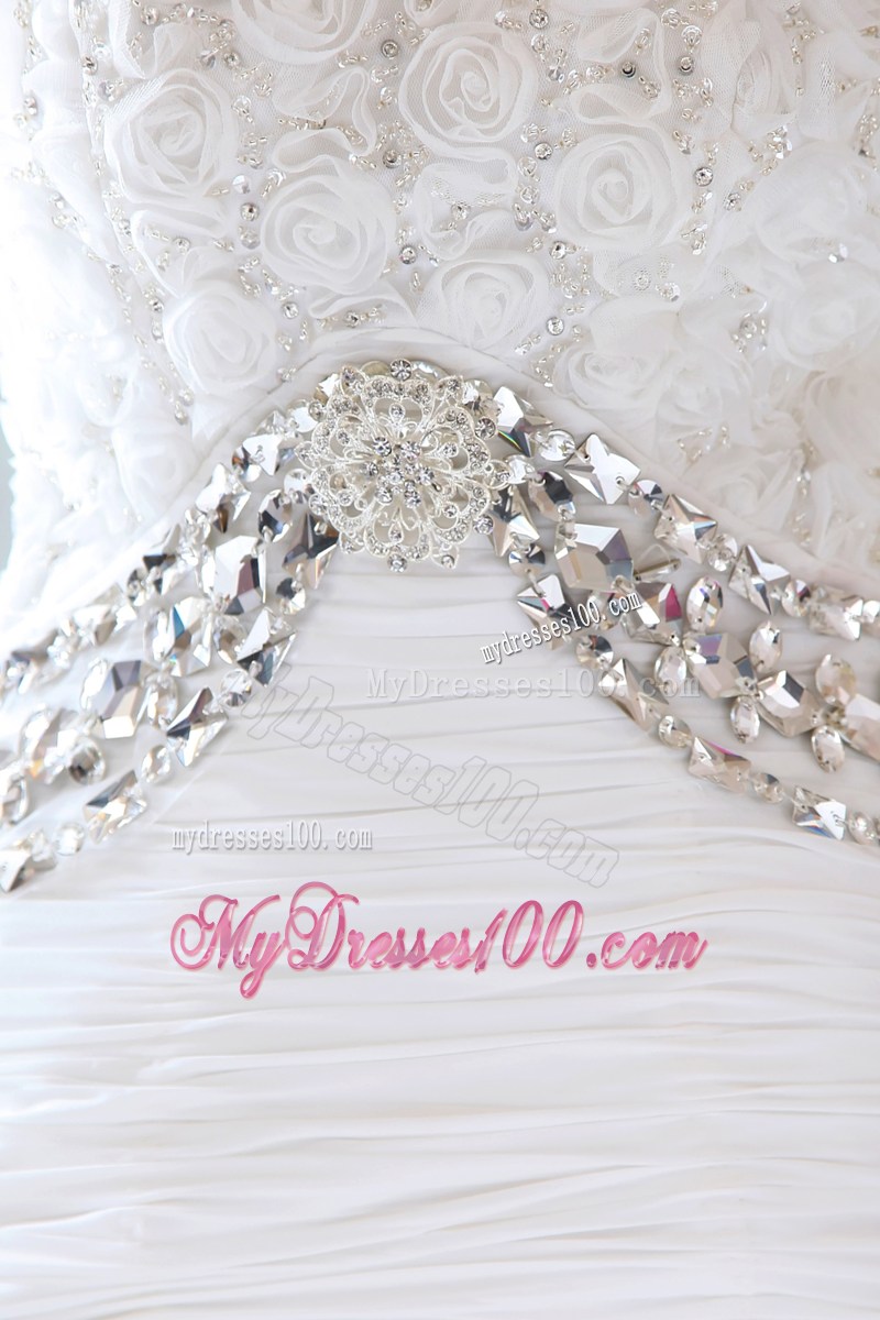 Gorgeous Mermaid Court Train Special Fabric Beading Bridal Dress