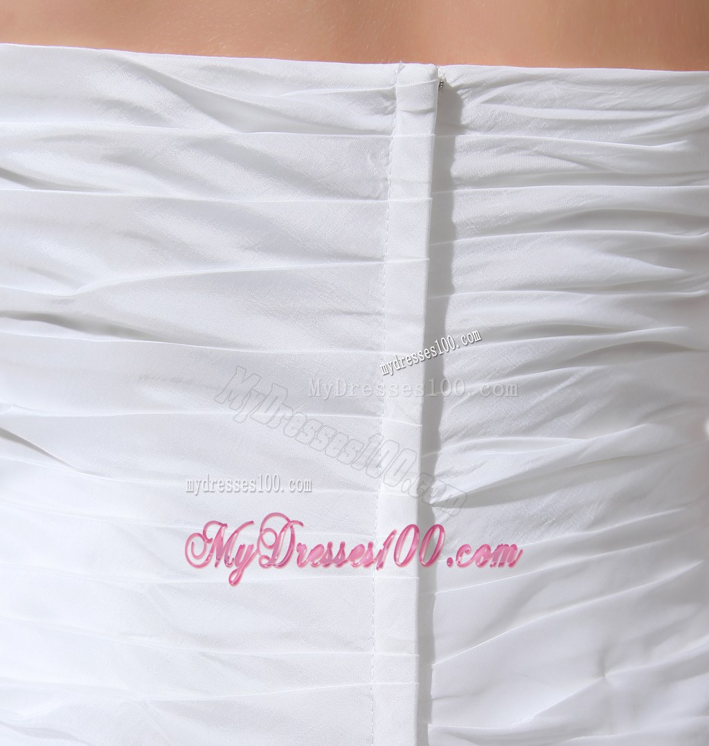 Halter Top Handmade Flowers White Wedding Dress with Ruffles