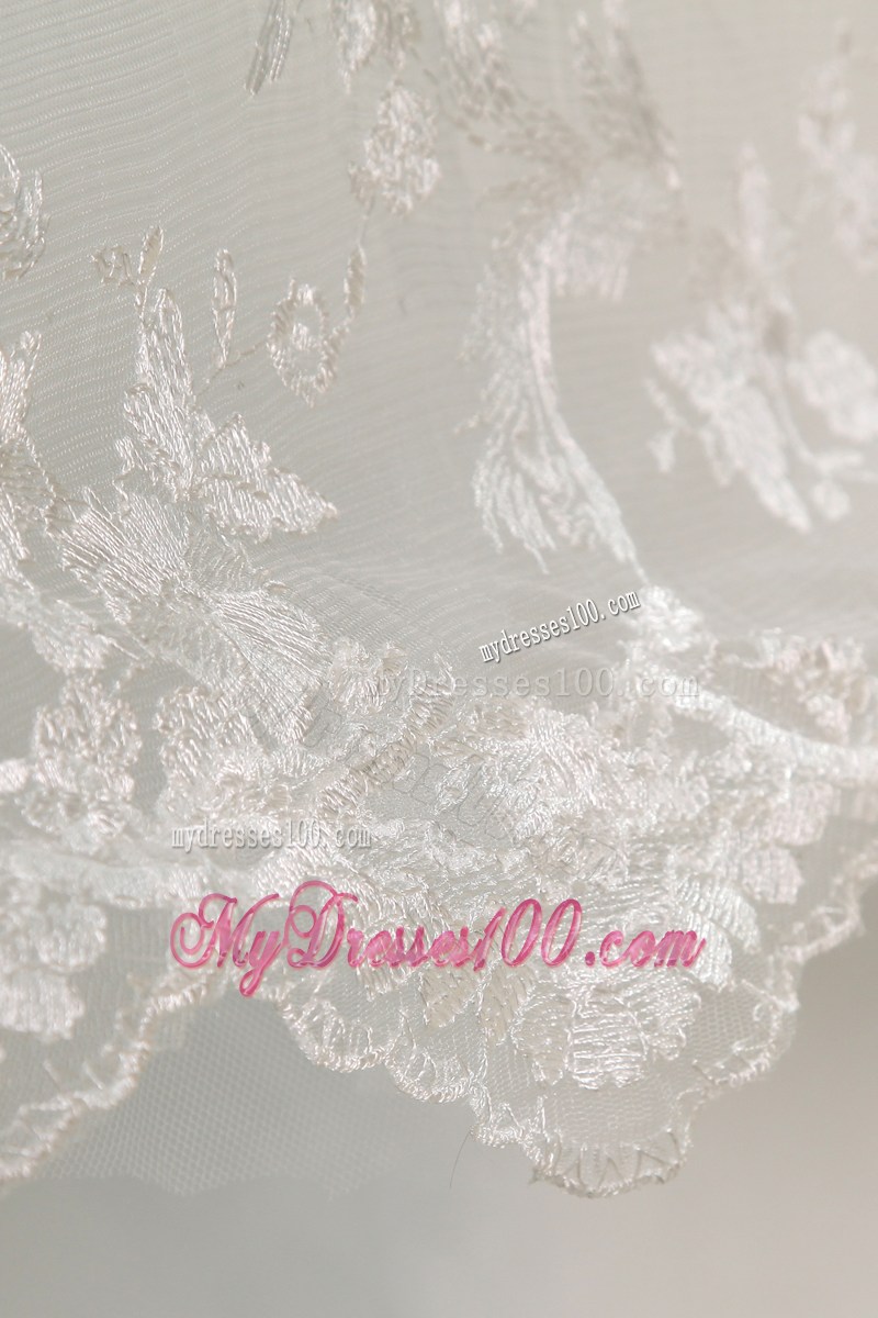 Bowknot Belt Accent Mermaid Strapless Wedding Dress Court Train